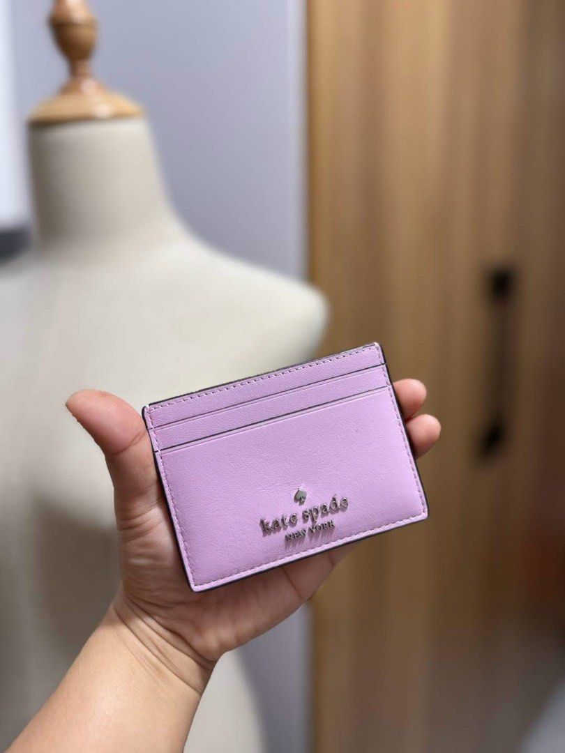 Kate Spade Card Holder - Multiple Colors Available (Category: Wallets & Card holders) located in Manila. Submitted by clairetot (Listing ID 1462370568, Image 1). Description: Original card holders from Kate Spade. Perfect for keeping your essentials organized. Available in lavender, mint green with snake print, and a beige/gold monogram pattern. Slim design fits easily in pockets or small bags. Great for everyday use or travel..