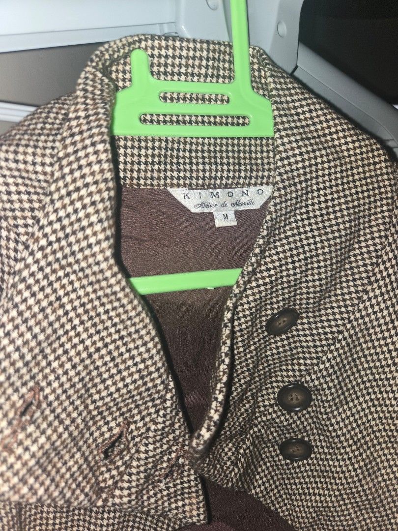 Kimono Atelier de Manille houndstooth bolero jacket (Category: Coats, Jackets and Outerwear) located in Manila. Submitted by thewalkingmuse (Listing ID 1462390882, Image 2). Description: no flaws. im excellent condition. fits xs - small shoulder -15 inches armpit- 17 length - 17 shipping fee to be shouldered by buyer.