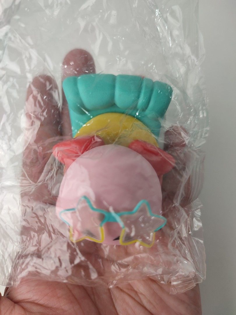 Kirby Gachapon Figure with Accessories (Category: Designer & Blind Box Toys) located in Manila. Submitted by epicmountain-f20453 (Listing ID 1462360358, Image 2). Description: - Adorable Kirby figure - Includes yellow base and teal accessory - Brand new, still in original packaging - Perfect for Kirby collectors and fans - Small and portable for easy display.