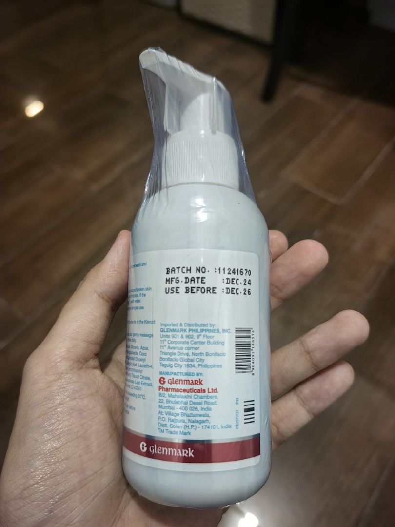 Klenzit Facewash by Glenmark (Category: Face Care) located in Manila. Submitted by theworldlygrocer (Listing ID 1462423567, Image 3). Description: - Klenzit Facewash by Glenmark - 100ml bottle - Dermatologically tested - Effectively cleanses your skin - Imported & Distributed by Glenmark Pharmaceuticals Inc..