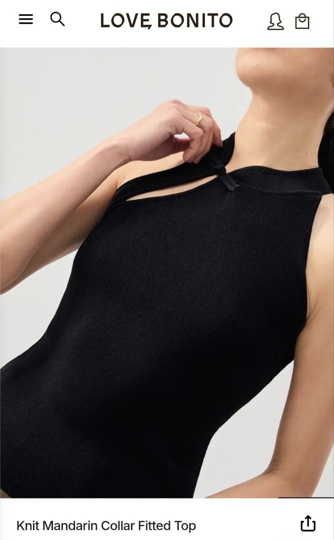 Knit Mandarin Collar Fitted Top (Category: Others Tops) located in Caloocan City. Submitted by retroscentsnfinds (Listing ID 1462363403, Image 2). Description: Ask your seller for delivery. Stay safe at home..
