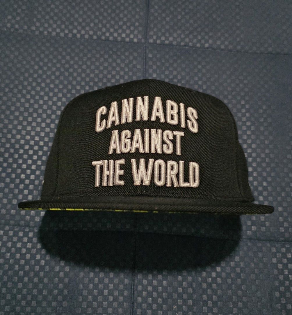 Krown "Cannabis Against TheSnapback Cap (Category: Caps & Hats) located in Santa Rosa. Submitted by rowhell09 (Listing ID 1462285692, Image 1). Description: Brandew ,w sticker 1650 MOD. LBC MOP. BDO, GCASH LOC. NUEVA ECIJA - Black snapback cap - "Cannabis Against The World" embroidered on the front - Krown logo on the back - Green marijuana leaf print on the underside of the brim - Adjustable strap for a custom fit - Perfect statement piece.