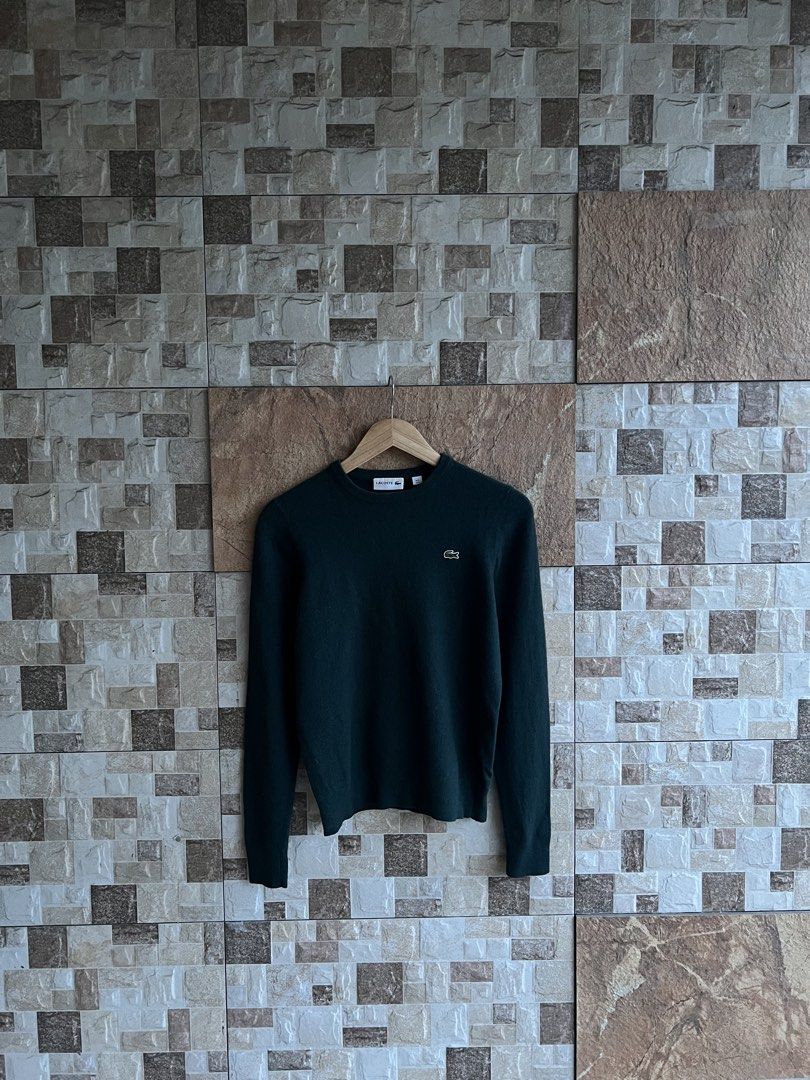 LACOSTE - PURE WOOL SWEATER (Category: Coats, Jackets and Outerwear) located in Bacolod City. Submitted by timelessbyjosh (Listing ID 1462398019, Image 2). Description: BEST FOR CASUAL & COZY OUTFITS SIZE : 3 ACTUAL COLOR : GREEN COLOR RATE : 10 OUT OF 10 CONDITION : NEAR NEW MATERIAL : 100 % WOOL MADE IN : CHINA FLAWS : NONE DIMENSIONS LENGTH - 23 WIDTH ( ARMPIT TO ARMPIT ) - 17 SHOULDER TO SHOULDER - 17 SLEEVE LENGTH ( ARMPIT TO WRIST ) - 19 ME