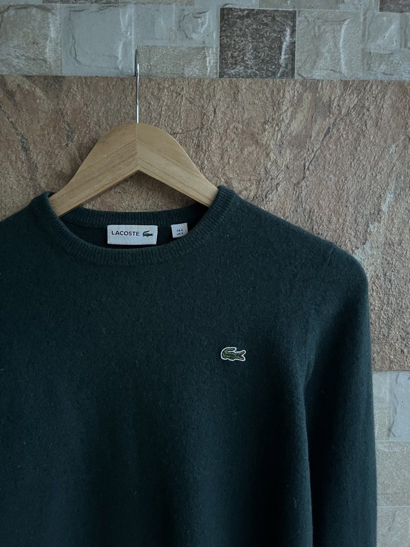 LACOSTE - PURE WOOL SWEATER (Category: Coats, Jackets and Outerwear) located in Bacolod City. Submitted by timelessbyjosh (Listing ID 1462398019, Image 3). Description: BEST FOR CASUAL & COZY OUTFITS SIZE : 3 ACTUAL COLOR : GREEN COLOR RATE : 10 OUT OF 10 CONDITION : NEAR NEW MATERIAL : 100 % WOOL MADE IN : CHINA FLAWS : NONE DIMENSIONS LENGTH - 23 WIDTH ( ARMPIT TO ARMPIT ) - 17 SHOULDER TO SHOULDER - 17 SLEEVE LENGTH ( ARMPIT TO WRIST ) - 19 ME