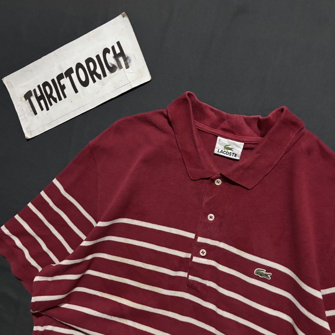 LACOSTE STRIPE POLO SHIRT (Category: Tshirts & Polo Shirts ) located in Taytay. Submitted by dwinsapparel (Listing ID 1462370753, Image 2). Description: LACOSTE STRIPE POLO SHIRT W-22.5 L-30 EXCELLENT CONDITION NEED WASH COMPLETE TAGS.