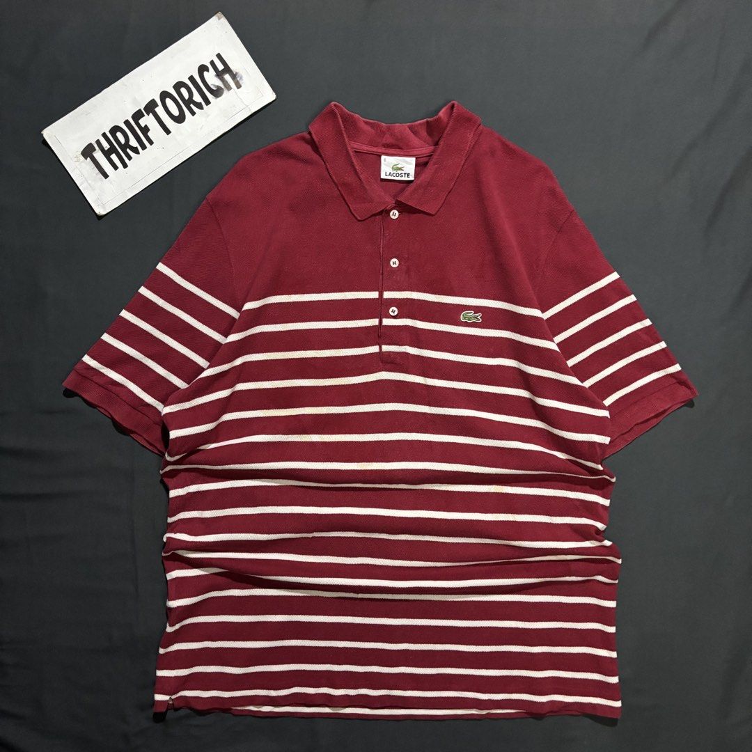 LACOSTE STRIPE POLO SHIRT (Category: Tshirts & Polo Shirts ) located in Taytay. Submitted by dwinsapparel (Listing ID 1462370753, Image 1). Description: LACOSTE STRIPE POLO SHIRT W-22.5 L-30 EXCELLENT CONDITION NEED WASH COMPLETE TAGS.