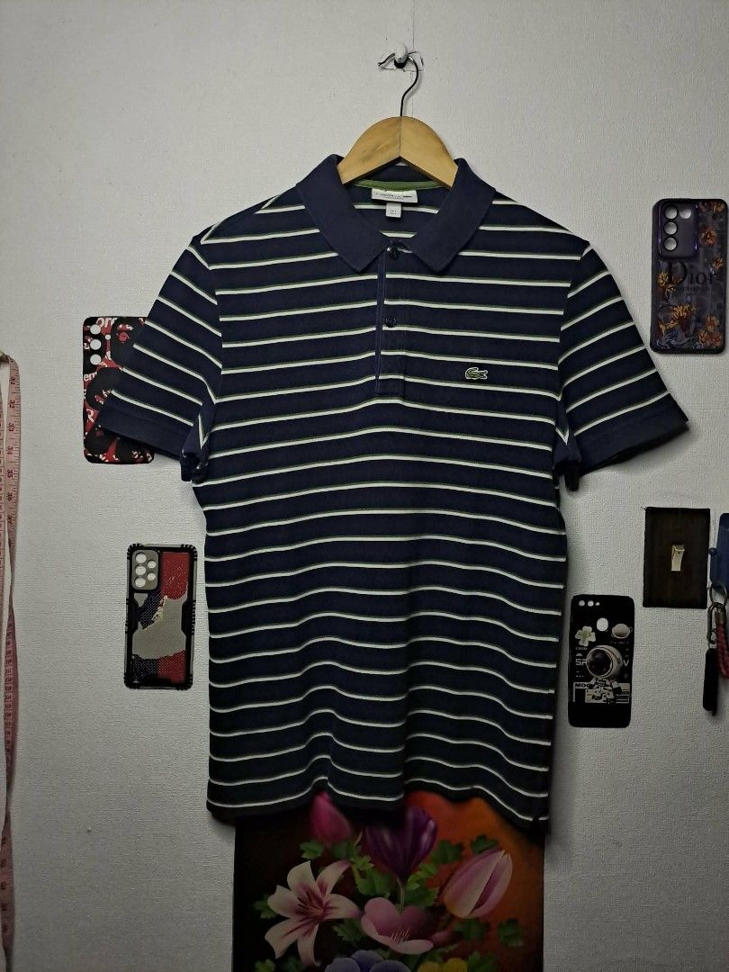 Lacoste Striped Navy Blue (Category: Tshirts & Polo Shirts ) located in Quezon City. Submitted by yaseen73 (Listing ID 1462382022, Image 1). Description: Lacoste Stripe Navy Blue Green Wearing Size : FR 3 US S Dimensions : Please Refer to the Photo Color Rate : 9.2/10 - Good Condition - Pre Owned Or Best Offer MOP : G C A S H B A N K T R A N S F E R courier : J&T Lalamove Seller's Location : 📍Brgy. Pansol, Q.C.