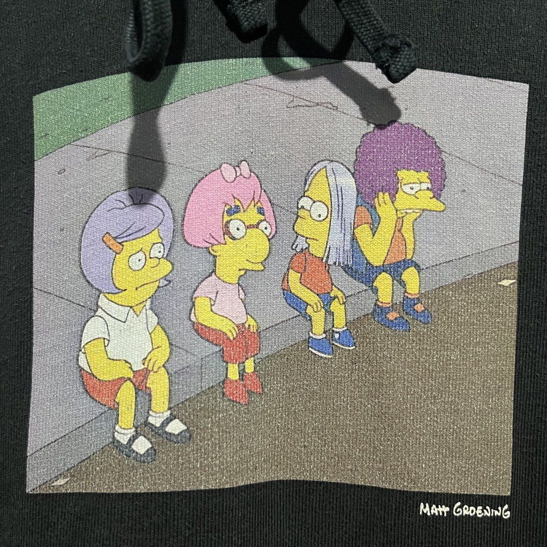 Levis x The Simpsons Hoodie (Category: Hoodies) located in Davao. Submitted by lwnfits (Listing ID 1462425863, Image 3). Description: Levis x The Simpsons Hoodie Vgood UC Dimensions: Width: 24 Length: 27 Boxy fit Issue/s: Signs of use, glue residue on hem Price: 880 + shipping .