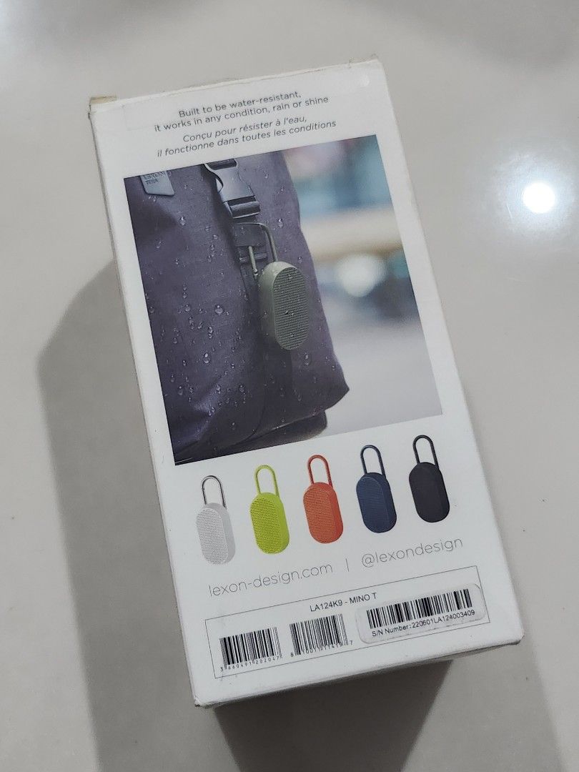 Lexon Mino T Bluetooth Speaker with Integrated Carabiner (Category: Soundbars, Speakers & Amplifiers) located in Manila. Submitted by bhoypablo (Listing ID 1462391950, Image 3). Description: For sale LEXON MINO T Wireless Bluetooth Speaker Testing only Brandnew RFS: Decluttering Pm for inquiries..
