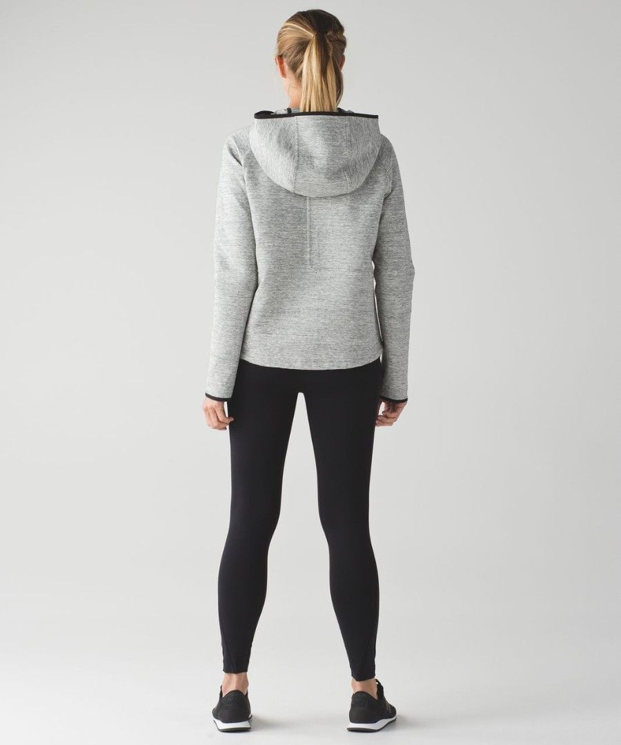Lululemon City Bound hoodie (dot 10) (Category: Coats, Jackets and Outerwear) located in Arayat. Submitted by keenwolf-a7b5 (Listing ID 1462375102, Image 3). Description: - Lululemon Grey Heathered Full Zip Hoodie - Dot 10 - Black zipper and trim - Two front pockets - Hooded design - Versatile for workouts or casual wear - Comfortable and stylish.