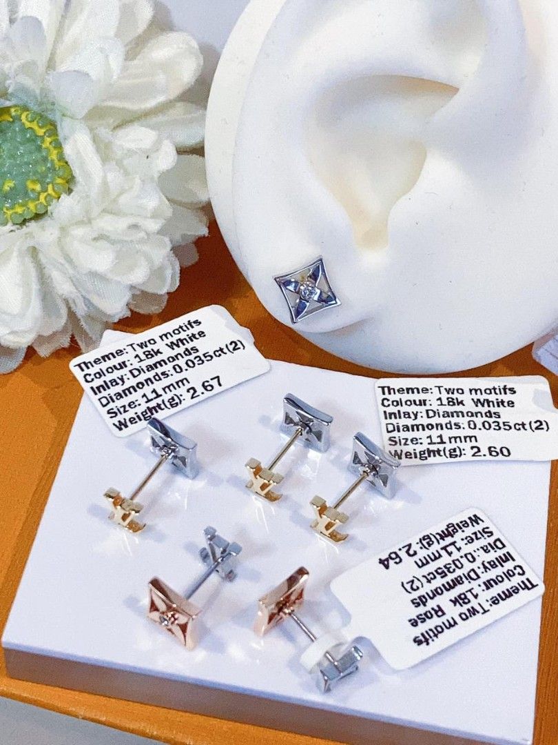 lv dia stud earring 18k gold hk setting (Category: Earrings) located in Manila. Submitted by primejewelry (Listing ID 1462280500, Image 1). Description: .