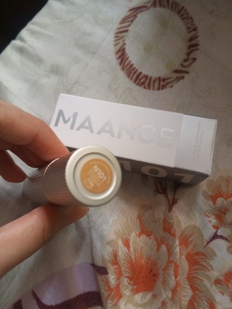 MAANGE LIPPIE (Category: Makeup) located in Manila. Submitted by kukivebi (Listing ID 1462413118, Image 2). Description: MAANGE SHADE N101 — used once only — ₱100 + sf — j&t rfs: the shade doesn't suit me.