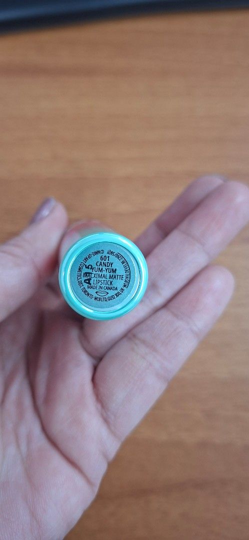 MAC Lipstick Candy Yum-Yum Matte (Category: Makeup) located in Taguig. Submitted by lizzvalen (Listing ID 1462330742, Image 3). Description: - MAC Lipstick in Candy Yum-Yum - Matte finish - Features a stylish pink and teal ombre packaging - MAC logo embossed on the lipstick bullet - Lightly used, with plenty of product remaining.