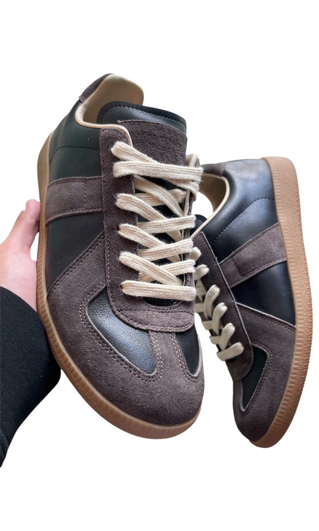 Maison Margiela Gats (Category: Sneakers & Footwear) located in Compostela. Submitted by helvtica (Listing ID 1462435050, Image 2). Description: Maison Margiela Gats black brown colorway, w/ box Size: 41 / 8 Issue(s): none M/Mine: ₱ 4,000.