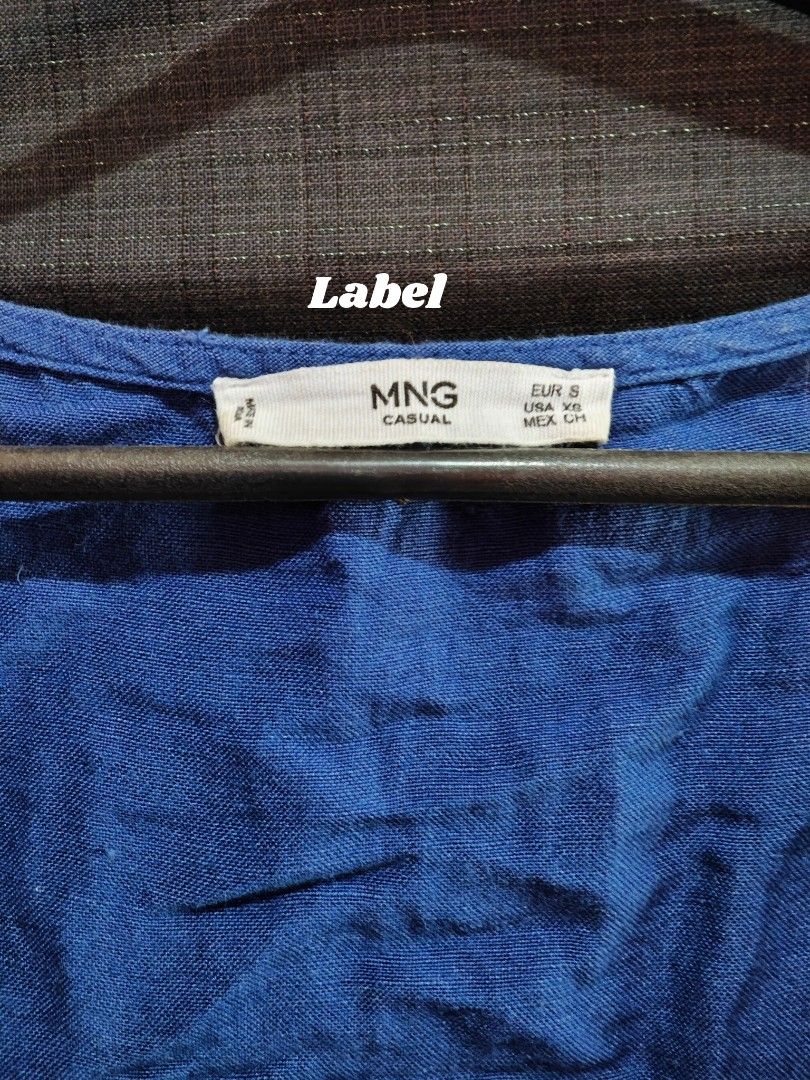 Mango Blue Sleeveless Vest (Category: Blouses) located in Manila. Submitted by janes__closet (Listing ID 1462355855, Image 3). Description: Brand: Mango Size: X-Small to Small Color: Blue.