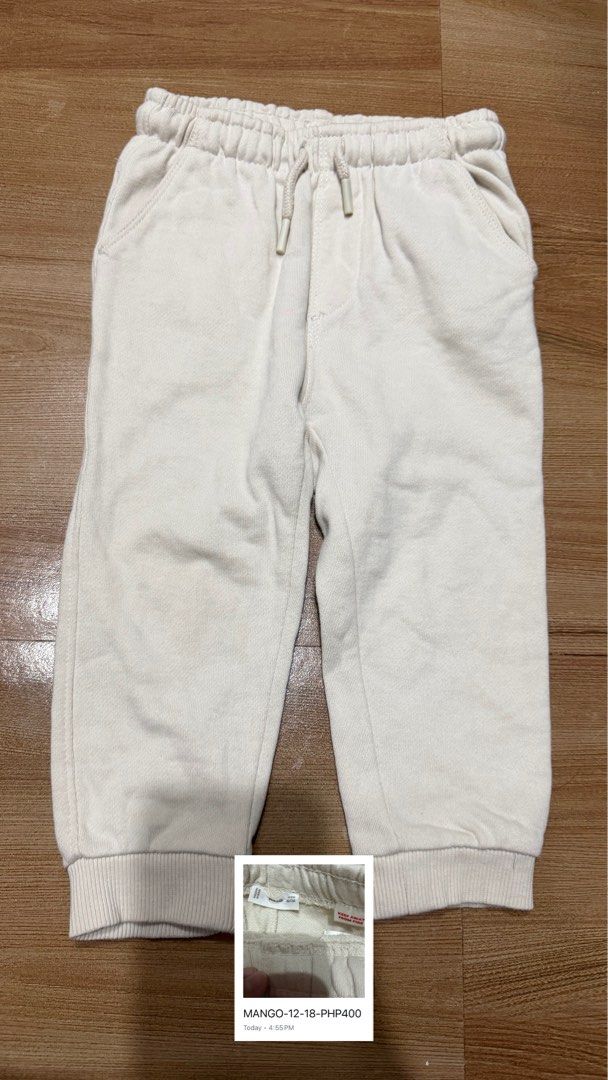 Mango Kids Jogger Pants (12-18 Months) (Category: Babies & Kids Fashion) located in San Pedro. Submitted by tineodulio (Listing ID 1462345753, Image 2). Description: Grey jogger pants from Mango. Elastic waistband with drawstring. Ribbed cuffs. Two side pockets. Comfortable for everyday wear. Size 12-18 months..