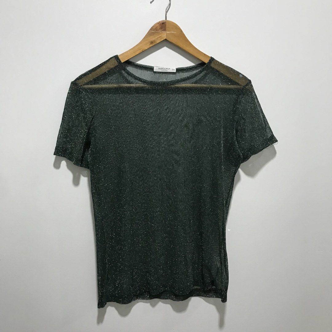 MANGOPOP Sheer Dark Metallic Short-sleeve tee (Category: Others Tops) located in Cavite. Submitted by tanya.valentin (Listing ID 1462315399, Image 1). Description: - 23x24.