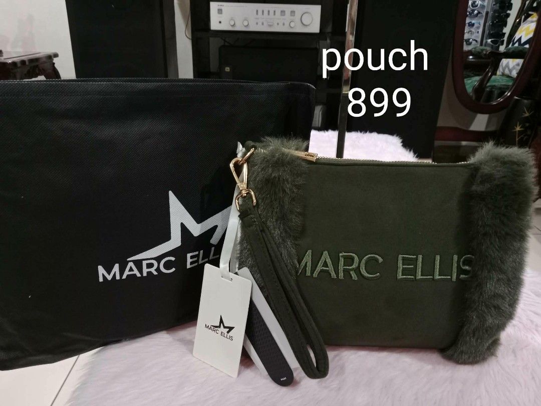 Marc Ellis Pouch with Fur Trim (Category: Purses & Pouches) located in Pasig City. Submitted by janalopez904 (Listing ID 1462301246, Image 1). Description: - Olive green Marc Ellis pouch - Features fuzzy fur trim on the sides - Comes with a wrist strap - Includes original dust bag - Embroidered Marc Ellis logo on the front - Perfect for carrying your essentials.