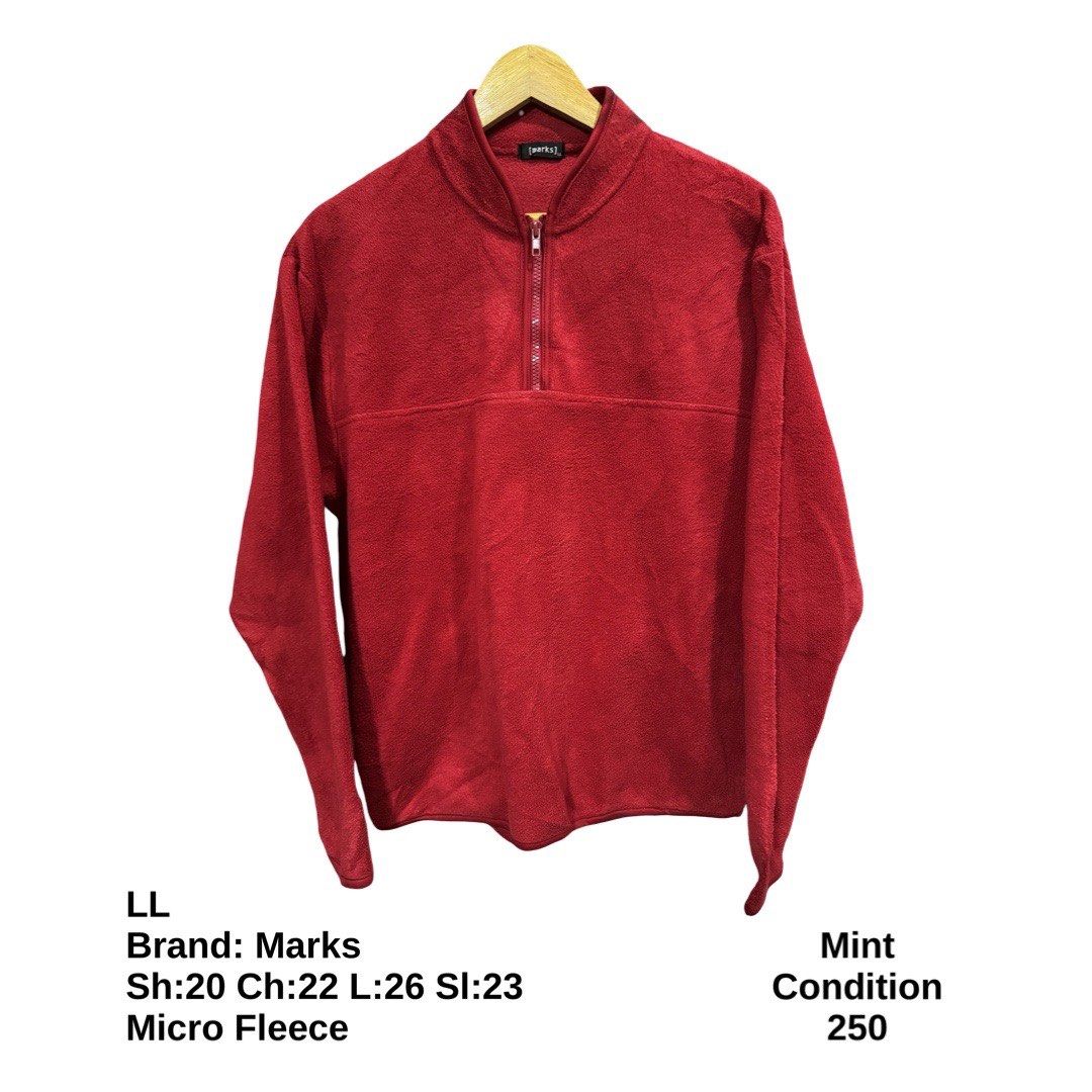 Marks Half Zip Fleece Jacket (Category: Coats, Jackets and Outerwear) located in Bulacan. Submitted by rlemonfashionshop (Listing ID 1462417663, Image 1). Description: Premium Class Quality Items. Actual Item on Photo with Good/Mint Condition. Message us for inquiries, more information and confirmation. Wash before wearing. Thank you so much..