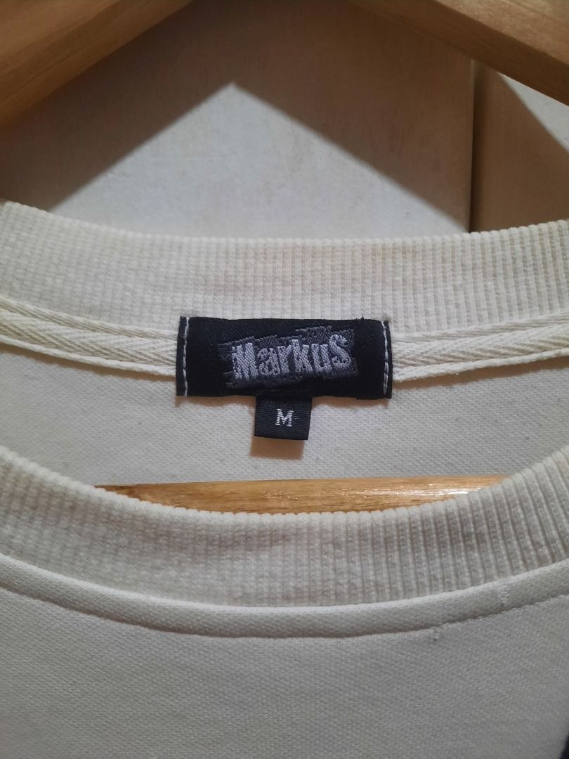 MARKUS 'DENIM PATCHWORK' LONGSLEEVE SWEATER (Category: Coats, Jackets and Outerwear) located in Manila. Submitted by ako.si.lemmor (Listing ID 1462305738, Image 3). Description: This is authentic and personal use. Dimes: 19.5X26.5 (M) Color rate: 8.5/10 Issue: Color fade, dirty white parts Ship at your own cost or pickup Mandaluyong..