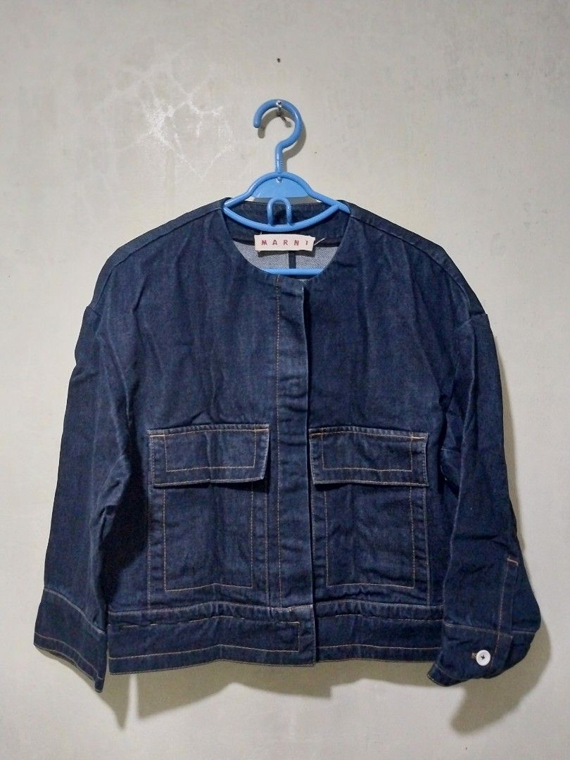 Marni denim boxy jacket (Category: Coats, Jackets and Outerwear) located in Manila. Submitted by PrinceDani.Clothing (Listing ID 1462395747, Image 3). Description: marni denim boxy jacket 36 on tag large fit 22in width 21in length excellent condition .