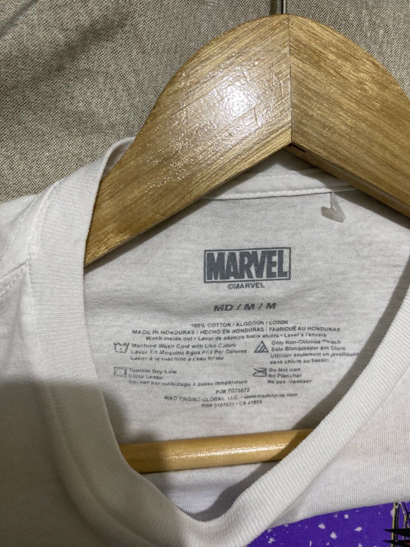Marvel Spider-Man Graphic T-Shirt (Category: Tshirts & Polo Shirts ) located in Davao. Submitted by chazethrift (Listing ID 1462351248, Image 3). Description: - White Marvel T-shirt - Features a cool Spider-Man graphic print (Spidey swinging through the city) - Made from 100% cotton - Size: Medium - Ideal for any Marvel fan.