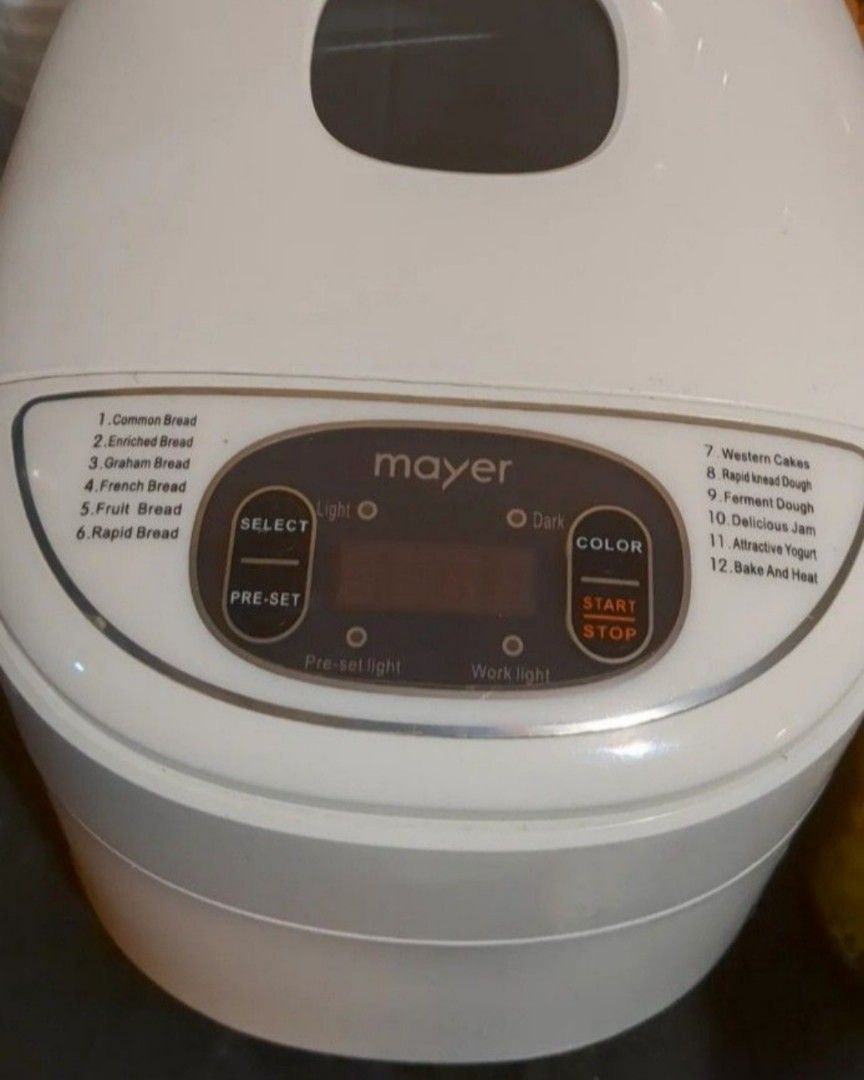 Mayer Breadmakers (Category: Breadmakers) located in Singapore. Submitted by mewell (Listing ID 1462371689, Image 1). Description: Not working For repair.