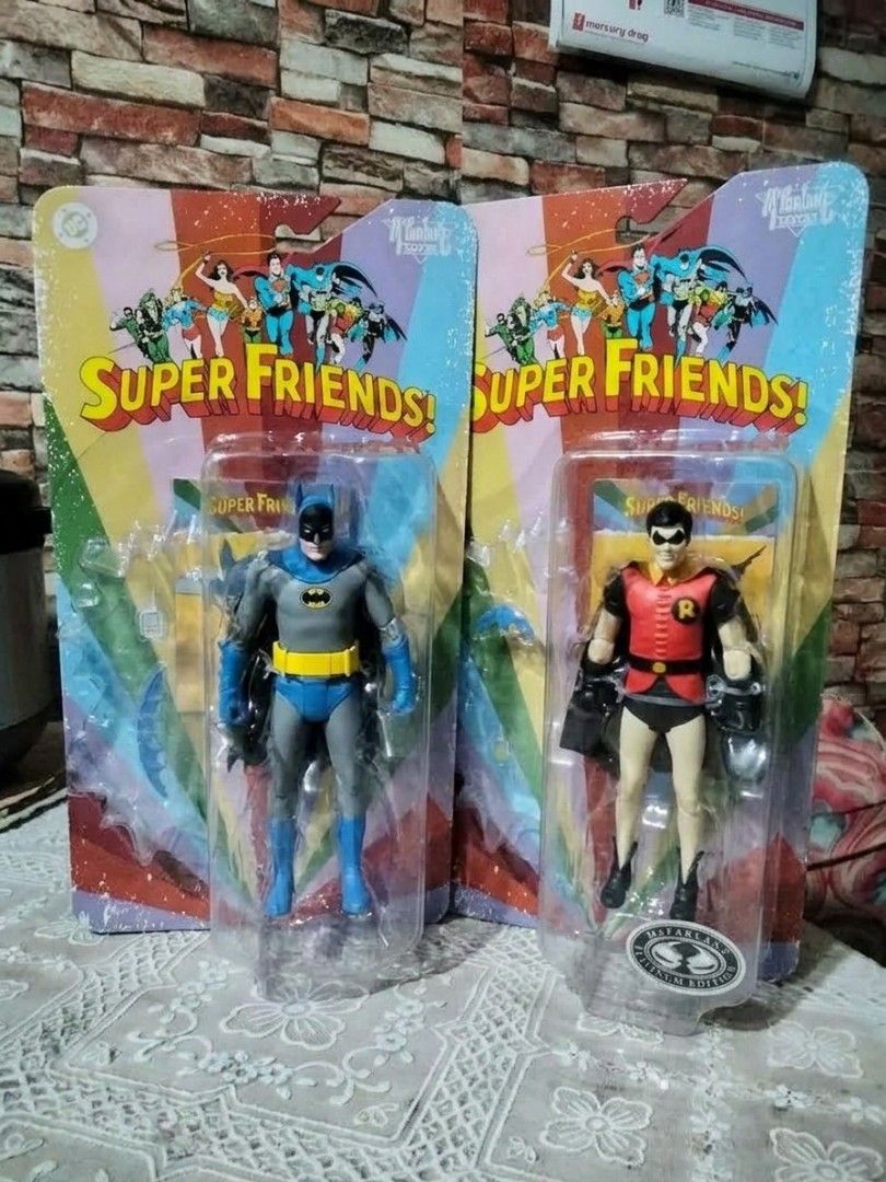 McFarlane DC Super Friends Batman vs. Evil Robin Action Figures (Category: Figurines & Statues) located in Caloocan City. Submitted by toystv (Listing ID 1462290621, Image 1). Description: - Includes Batman and Evil Robin DC Super Friends action figures. - Brand new, still in original packaging. - Perfect for collectors and fans of the classic Super Friends. payment method Gcash PayMaya Lalamove shipping shoulder by buyer Caloocan City. Outside M