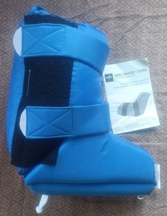 Medline Heel Raiser Ultra Heel Protector (Category: Braces, Support & Protection) located in Davao. Submitted by scaras (Listing ID 1462375841, Image 1). Description: > A specialized orthopedic boot designed primarily to completely offload pressure from the heel. > Helps protect against and treat heel pressure ulcers (bedsores) for patients who are bedridden or have limited mobility. > Features an anatomical strapping pattern that helps manage an
