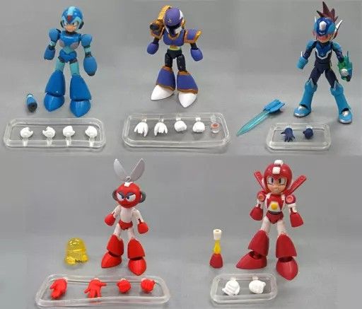 Mega Man Action Figure Set (Category: Figurines & Statues) located in Caloocan City. Submitted by hobbym8 (Listing ID 1462202544, Image 2). Description: - Set of 5 Mega Man action figures - Includes Mega Man X, Vile, Zero, Bass, and a red robot with scissors - Perfect for collectors and fans of the Mega Man series - Figures are articulated and ready for display.