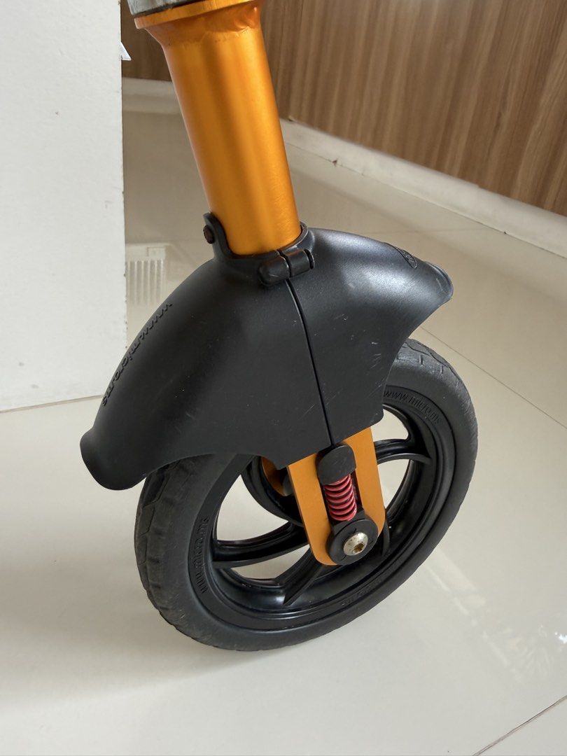 Micro Balance Bike - Orange/Gold (Category: Bicycles) located in Bacoor. Submitted by cts217 (Listing ID 1462311908, Image 3). Description: - Gold Micro balance bike - Perfect for teaching kids to balance - Overall good condition but saddle is crumbling due to prolonged storage.