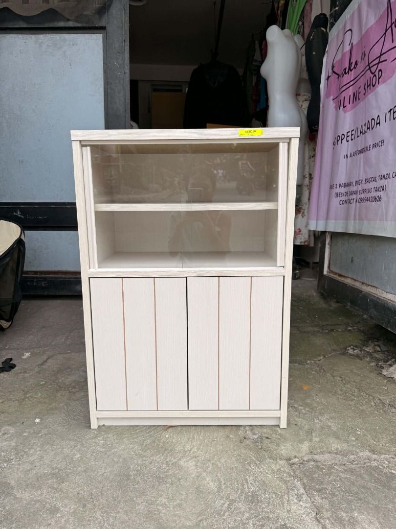 Mini displayer cabinet from Japan (Category: Shelves, Cabinets & Racks) located in Cavite. Submitted by maisonmem (Listing ID 1462414548, Image 1). Description: H-32in W-22in D-14in .