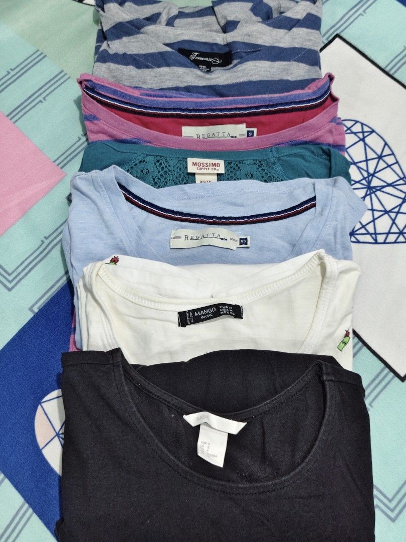 Mix Brand (Category: Blouses) located in Manila. Submitted by jencis_01 (Listing ID 1462349196, Image 1). Description: Decluttering!!! Take all (6pcs). -h&m basic dress small size -Mango basic shirt S-M -Regatta shirt XS-S -Mossimo , 3/4 sleeve, XS -Regatta 3/4 sleeves size S- M -Forever 21 3/4 sleeves Medium 1. SAME-DAY DELIVERY (Buyer shoulders fee) • Booking via: Lalamove or Move It- Grab Express. Location 📌 Rx Pharmacy Champaca Branch - or- 