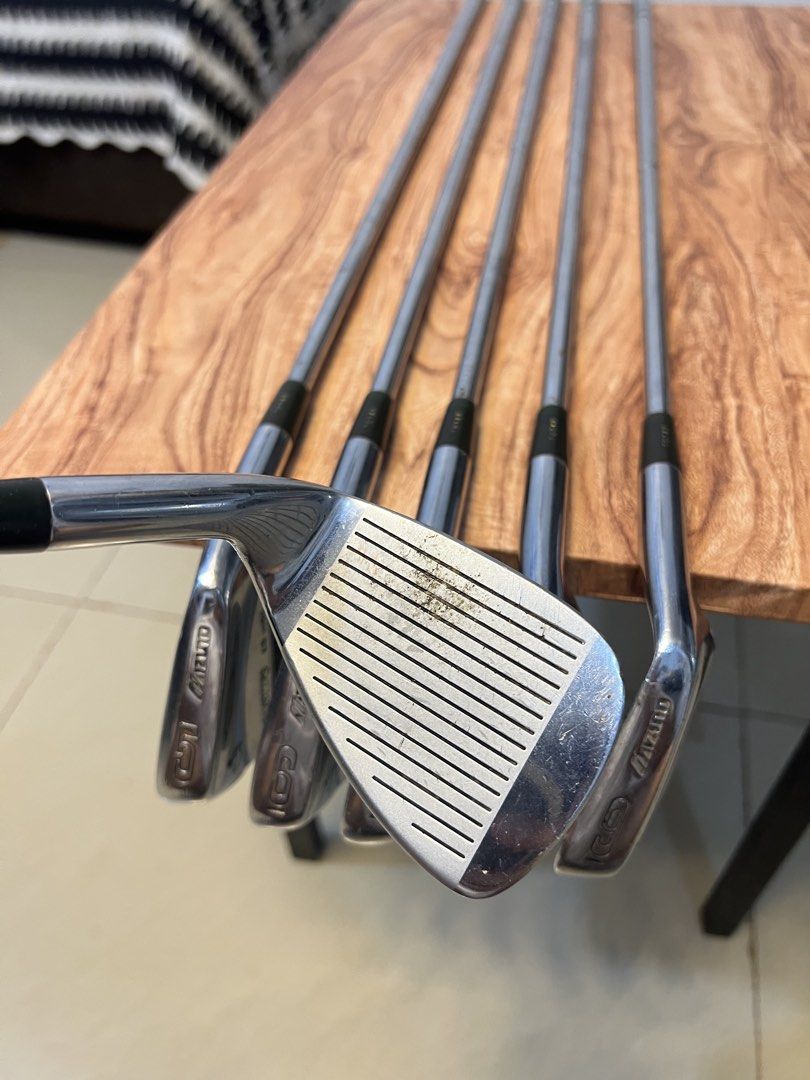 Mizuno Masters A.G. Model Golf Iron Set (Category: Golf) located in Manila. Submitted by livefish.26c802 (Listing ID 1462433765, Image 3). Description: - Set of Mizuno Masters A.G. Model golf irons - Includes: 5, 6, 7, 8, 9, and Pitching Wedge (PW) - Shafts: Flex-R - Condition: Good, with some signs of use on club faces - Ready for the golf course!.