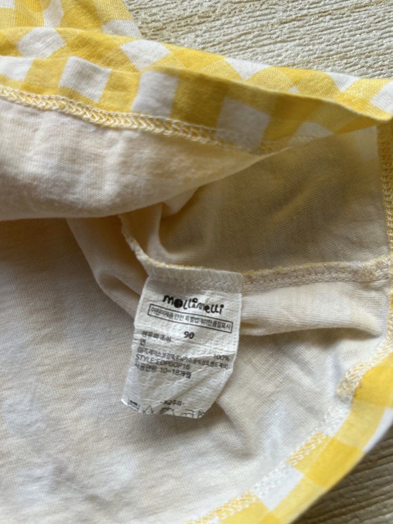 MOLLIMELLI Sha-la-la Check Pattern Frilled Dress (Category: Babies & Kids Fashion) located in Cebu City. Submitted by yjainani (Listing ID 1462350846, Image 3). Description: size 90 18 months.