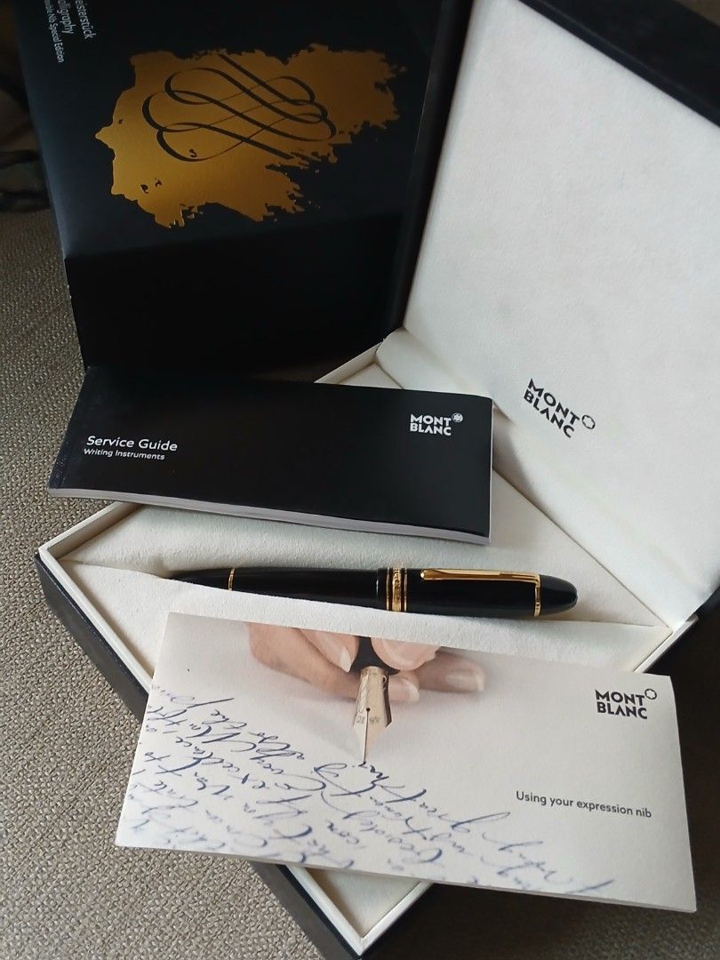Montblanc 149 Calligraphy (Category: Luxury Accessories) located in Manila. Submitted by bennyald (Listing ID 1462332070, Image 3). Description: Montblanc 149 Calligraphy Flexible nib special edition Very rare limited release. Soft flex 18K gold nib for calligraphy. Good as new, never inked..