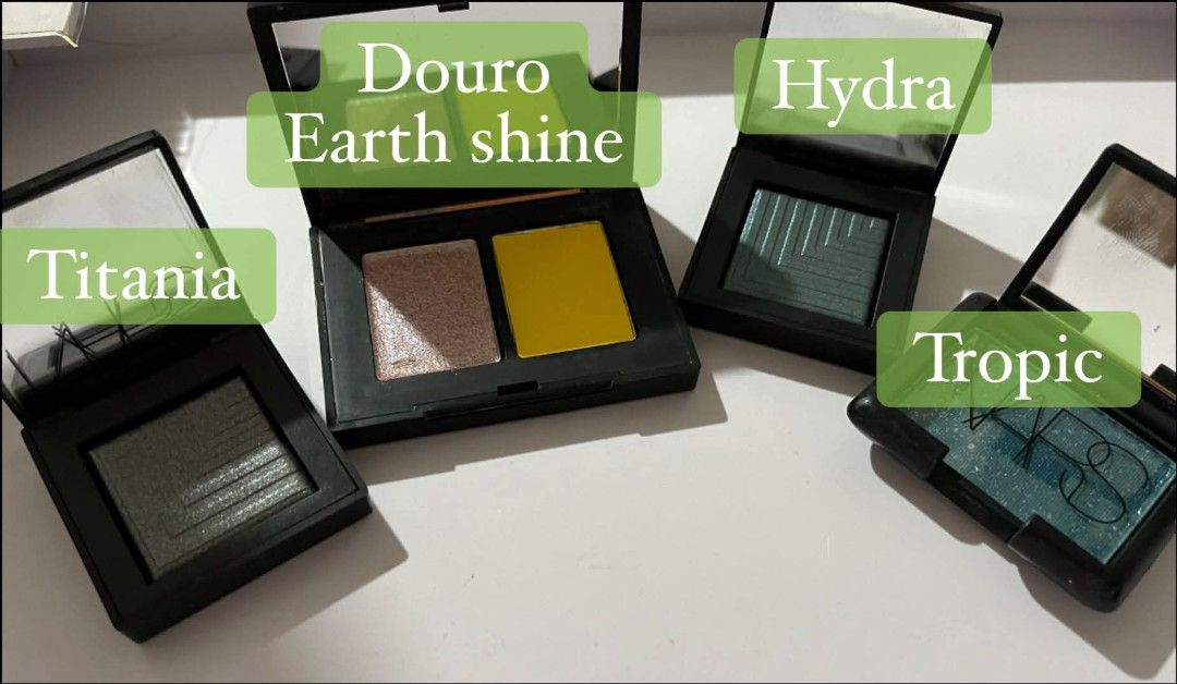 NARS eyeshadow pallete take all (Category: Makeup) located in Paranaque City. Submitted by annyfd_1102 (Listing ID 1462393386, Image 3). Description: shades: with box titania w/o box duoro Earth shine Hydra tropic.