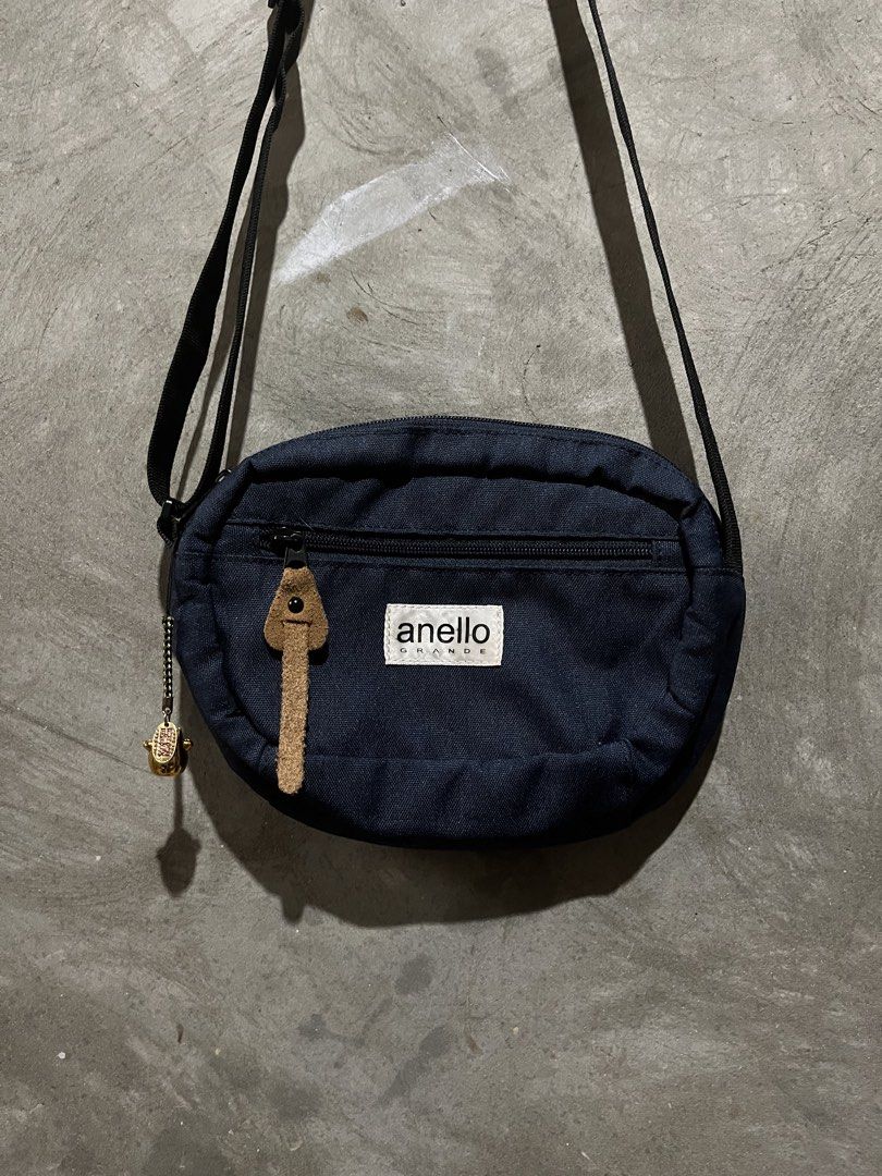 navy blue anello GRANDE mini shoulder bag (Category: Shoulder Bags) located in Manila. Submitted by thriftnirogus (Listing ID 1462370971, Image 2). Description: navy blue anello GRANDE mini shoulder bag width: 8.5 length: 6.5.