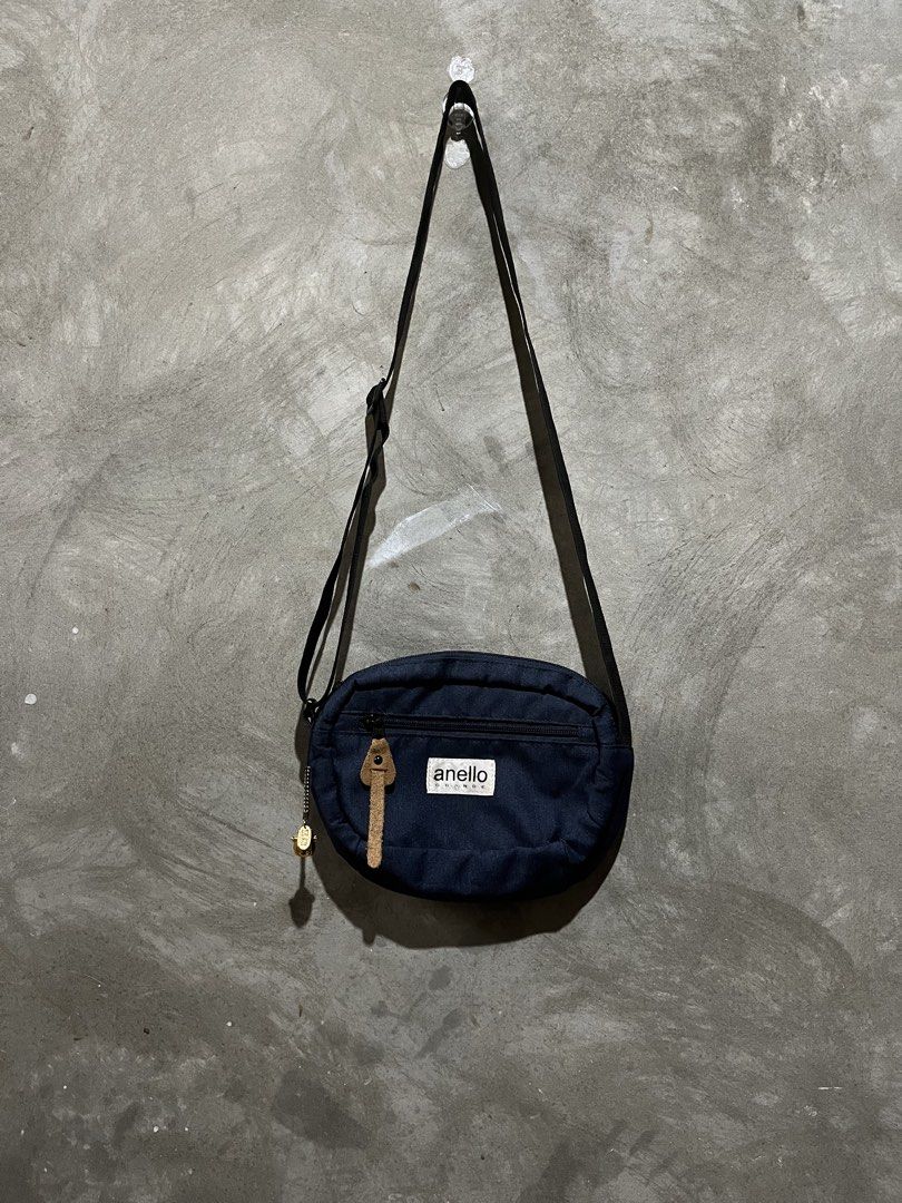 navy blue anello GRANDE mini shoulder bag (Category: Shoulder Bags) located in Manila. Submitted by thriftnirogus (Listing ID 1462370971, Image 1). Description: navy blue anello GRANDE mini shoulder bag width: 8.5 length: 6.5.