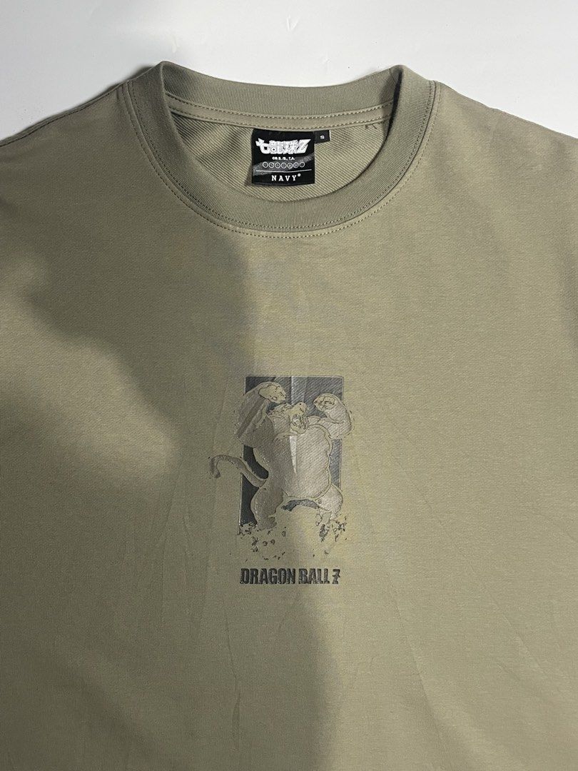 Navy Co x Dragon Ball Z (Category: Tshirts & Polo Shirts ) located in Bais. Submitted by christian.complexthrift08 (Listing ID 1462267259, Image 2). Description: Navy Co x Dragon ball Z (Perfect for daily use) Color: cream Size: Small on tag (oversized) Width: 21 inches Length: 27 inches Condition: 9 / 10 Issue: Print Issue Price: 350 + SF Via JNT express.