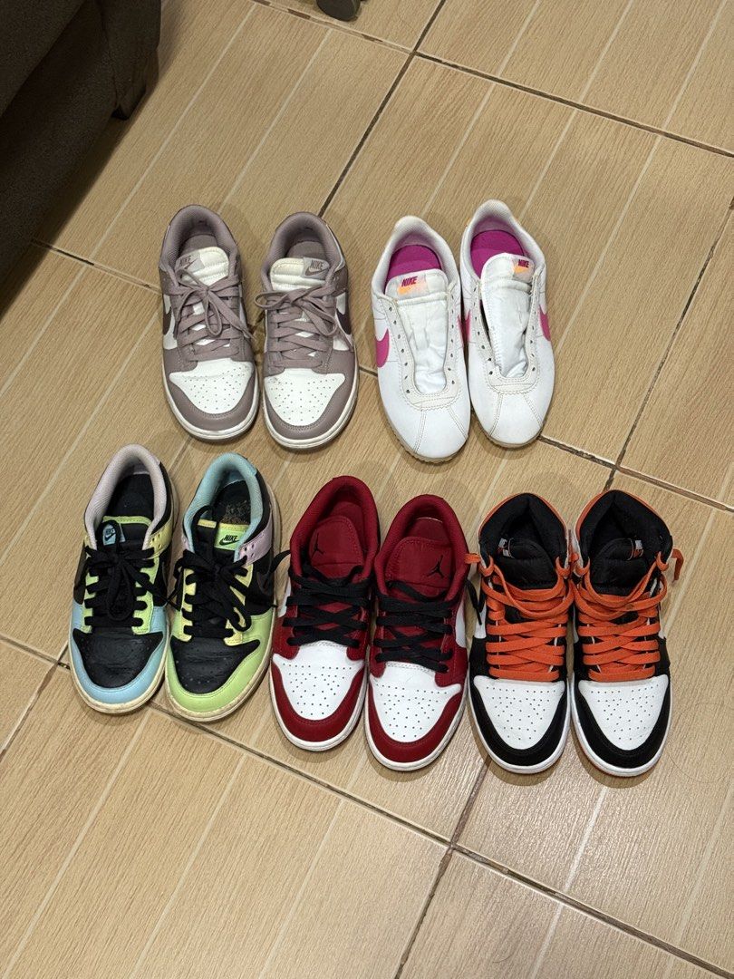 Nike Dunks and Jordans (Category: Sneakers) located in Pasay City. Submitted by ohohlaysa (Listing ID 1462395138, Image 1). Description: FOR SALE Jordans & Dunks sizes 23cm - 23.5cm.