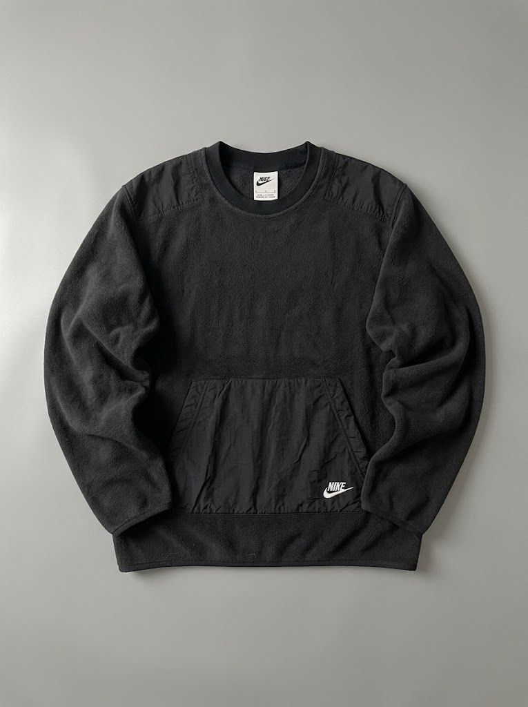 Nike Fleece Crewneck Sweatshirt (Category: Coats, Jackets and Outerwear) located in Manila. Submitted by hiddenvaultph (Listing ID 1462413977, Image 1). Description: Size: L on tag Width: 24 Length: 28 Color rate: 9.8/10 Like new condition MOP: Gcash Shipping: JNT Location: Antipolo.
