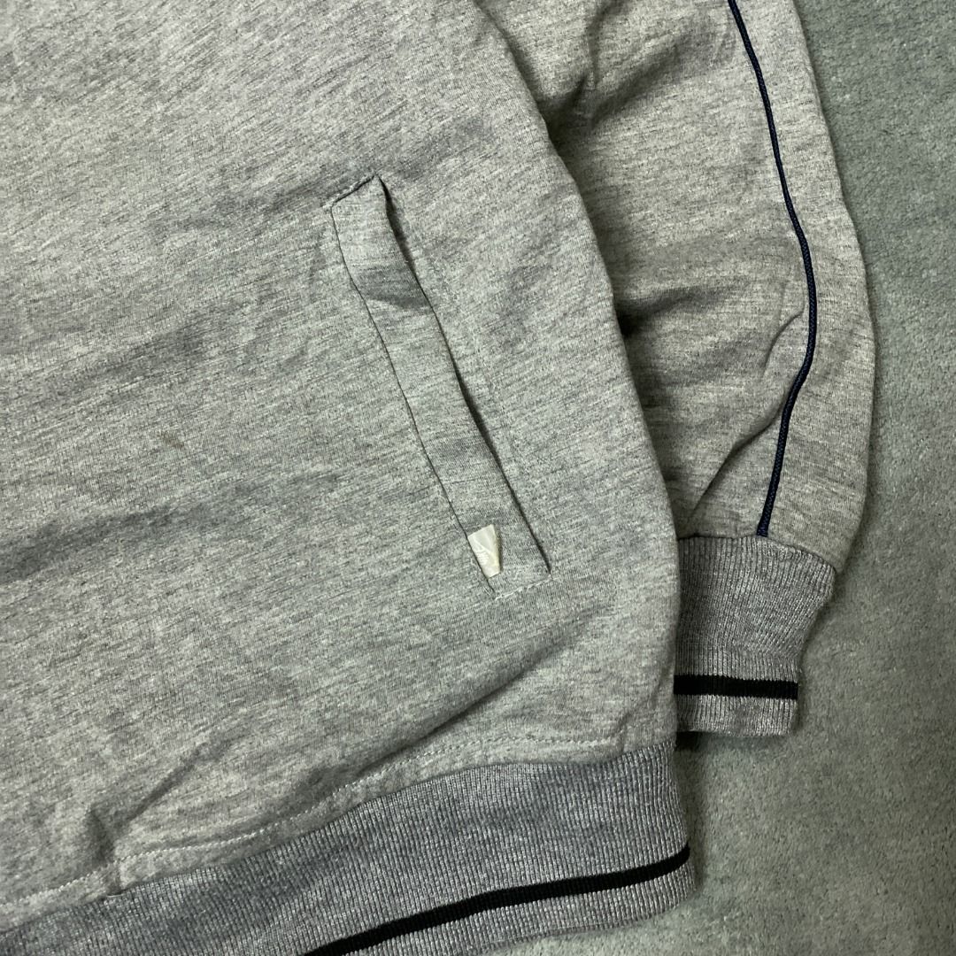 Nike Grey Track Jacket (Category: Hoodies) located in Imus. Submitted by lsthriftsaig (Listing ID 1462323848, Image 3). Description: Nike Grey Track Jacket Size tag: XL Length: 26 Width: 21.5 Issue(s): None Condition: 10/10.