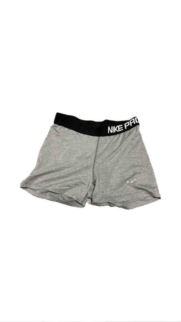 Nike Pro Grey Athletic Cyclings (Category: Shorts) located in Paranaque City. Submitted by nikadeclutters (Listing ID 1462339831, Image 1). Description: Grey Nike Pro shorts. Elastic waistband with Nike Pro branding. Perfect for workouts or daily wear. Comfortable and breathable..
