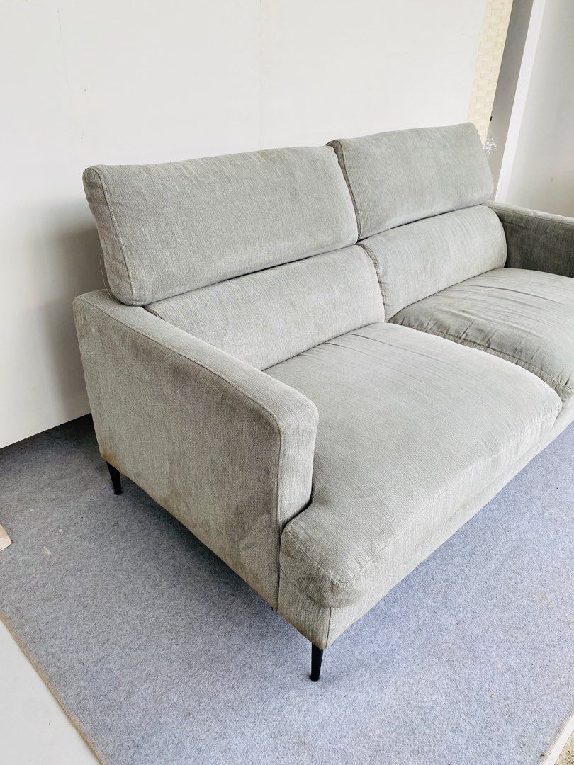 NITORI Sofa (Category: Sofas) located in Manila. Submitted by elliefurnies31 (Listing ID 1462298259, Image 3). Description: "JAPAN SURPLUS" NITORI GRAY SOFA SIZE: 72L" x 36W" x 18Sh" x 30-38H" inches (AS-IS ITEM) IN GOOD CONDITION.