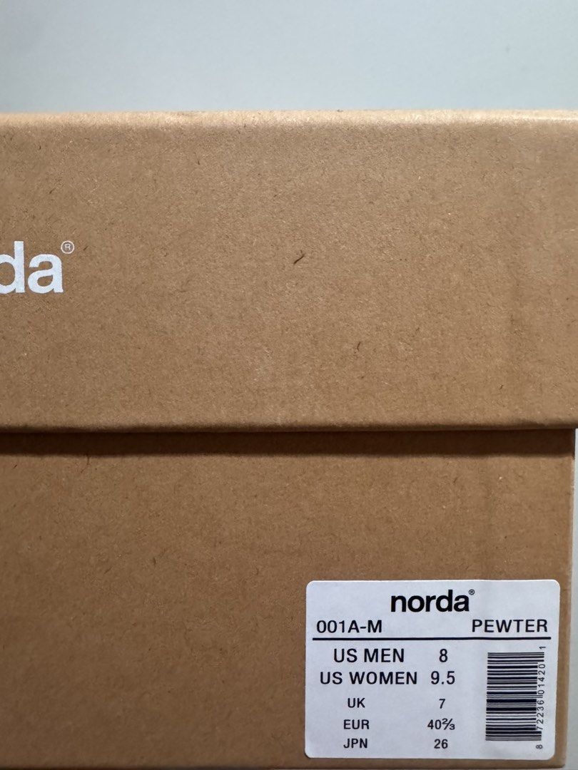 Norda 001-M Pewter US Men 8 (Category: Sneakers) located in Manila. Submitted by matthieuta42799 (Listing ID 1462381906, Image 2). Description: - Norda 001-M Trail Running Shoes - Color: Pewter - Size: US Men 8 / US Women 9.5 / UK 7 / EUR 40.5 / JPN 26 - Brand new with box - RFS: wrong size - Location: Katipunan (Can do meet ups).