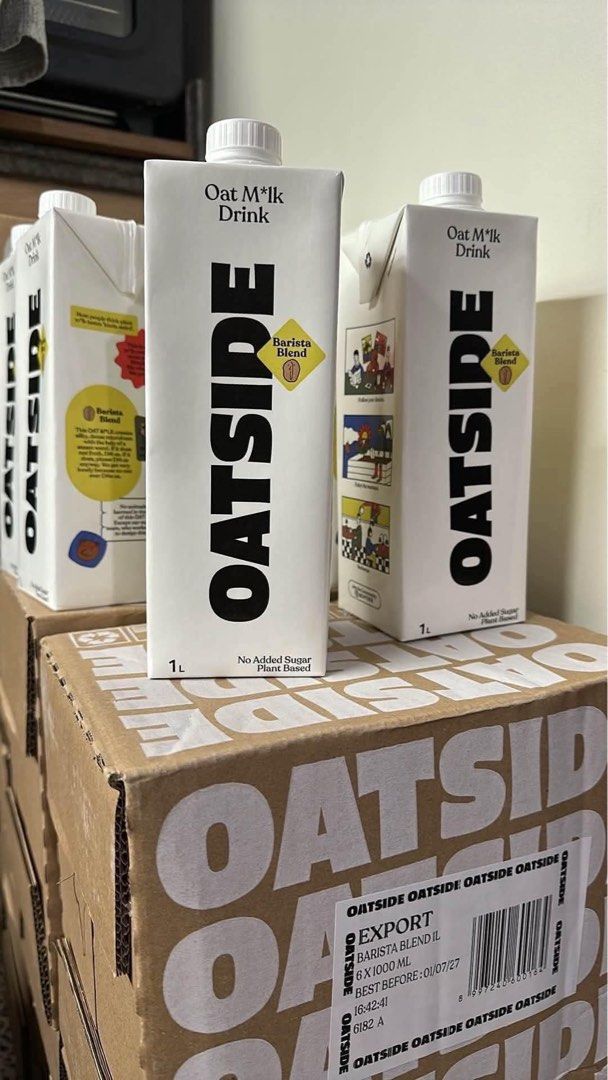 Oatside Oat Milk Barista Blend (Category: Beverages) located in Pasig City. Submitted by goodfindstudio.ph (Listing ID 1462333027, Image 1). Description: Perfect for coffee, tea, smoothies, cereals, or drinking straight from the carton. Plant-based. Super smooth. Perfectly pairs with everything.
