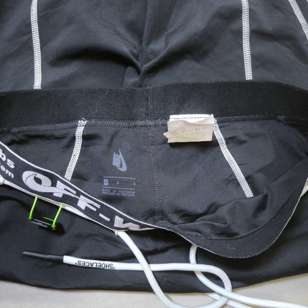 Offwhite x Nike Pro Running Thights Large (Category: Activewear) located in Guimba. Submitted by naztystuff (Listing ID 1462309201, Image 2). Description: size Large Excellent condition Authentic.