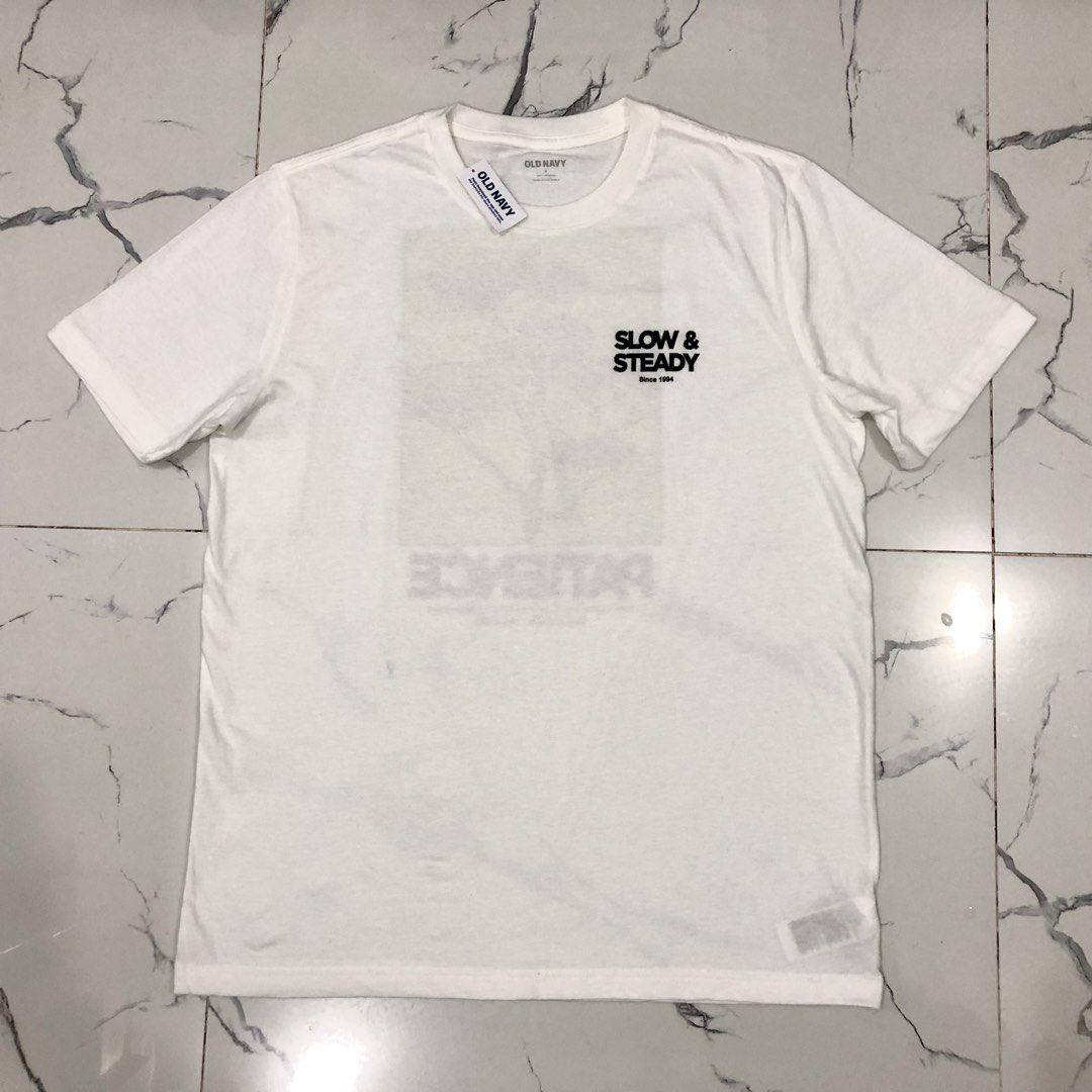 Old Navy White T-Shirt Graphic Tee (Category: Tshirts & Polo Shirts ) located in Manila. Submitted by fashionavenueph (Listing ID 1462323963, Image 2). Description: Size: Small on Tag but can fit (S to M) Measurements: Width: 21 in Length: 28 in Condition: 10/10 Brandnew with Tags Color Rate: 10/10 (Color may vary due to the lighting) History: Bought from Old Navy California Outlet (Retail) *Not Thrifted Bought Price: PHP 1000 RFS: Decluttering I