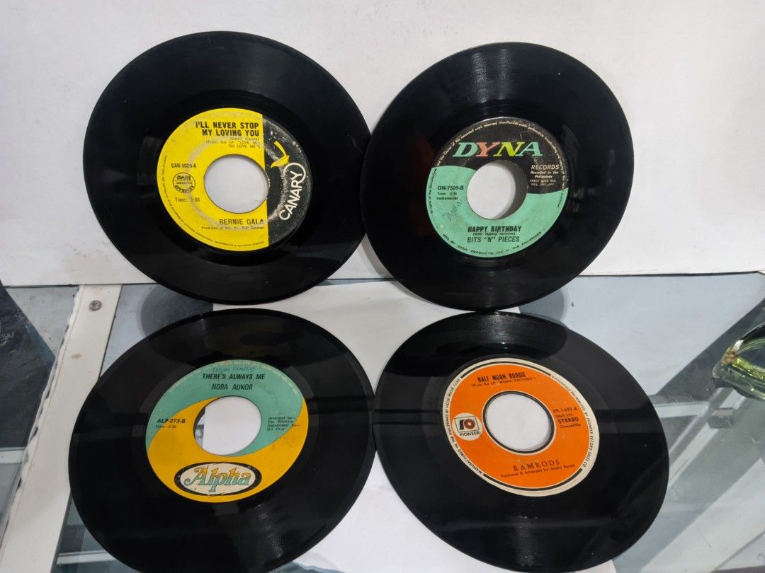 OPM 45s LOT SALE (Category: Vinyls) located in Sogod. Submitted by dan_kolektibols (Listing ID 1462262818, Image 1). Description: 150 EACH or Take All 600 bawal sa maselan / what you see is what you get good and as is condition OPM 45s 7'inch records Featuring Artist: Bernie Gala, Bits N' Pieces, Nora Aunor, Ramrods.